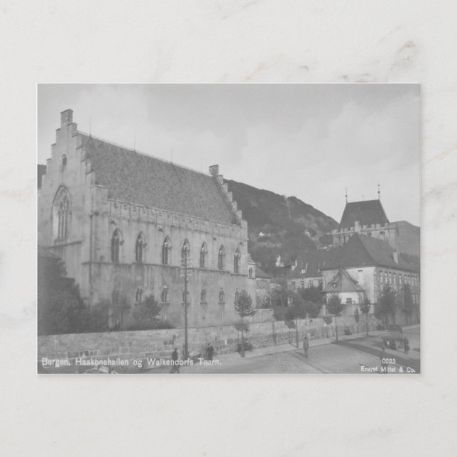 Vintage Bergen Haakonshallen Postcard (Front)