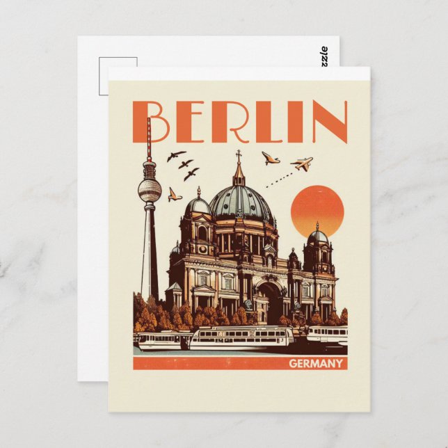 vintage berlin cathedral - Collegiate Church  Postcard (Front/Back)