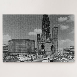 Vintage Berlin Kaiser Wilhelm Memorial church Jigsaw Puzzle