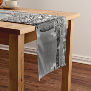 Vintage Berlin Kaiser Wilhelm Memorial church Short Table Runner