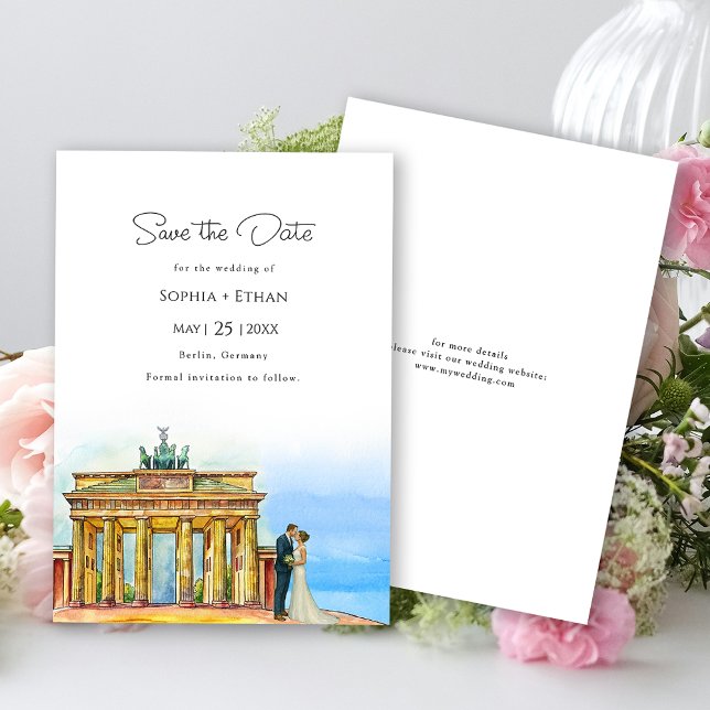 Vintage Berlin Landmark | Destination Wedding  Save The Date (Vintage Berlin Landmark | Destination Wedding Save  The Date Card)
