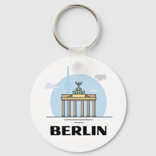 Vintage Berlin Skyline Art Key Ring