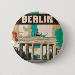 Vintage Berlin Travel Poster 6 Cm Round Badge