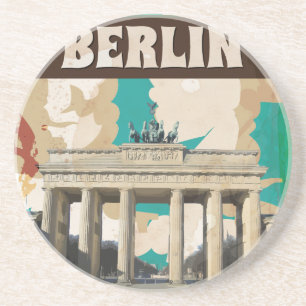 Vintage Berlin Travel Poster Coaster
