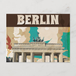 Vintage Berlin Travel Poster Postcard