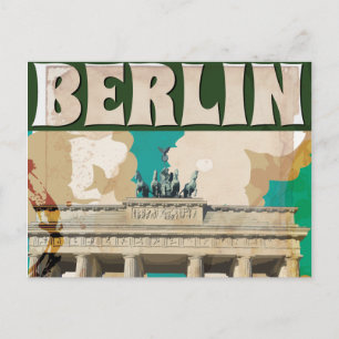Vintage Berlin Travel Poster Postcard