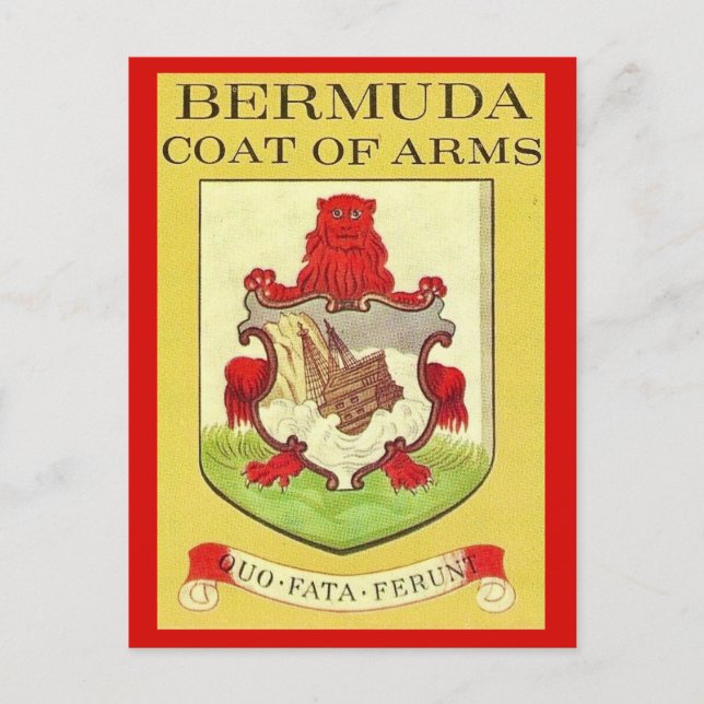 Vintage Bermuda Cote of Arms Postcard (Front)