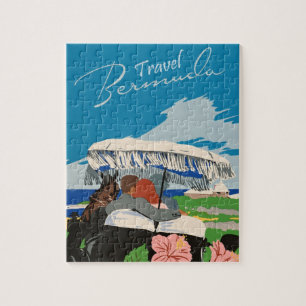 Vintage Bermuda Travel Art Ilustration Jigsaw Puzzle