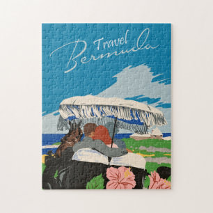 Vintage Bermuda Travel Art Ilustration Jigsaw Puzzle