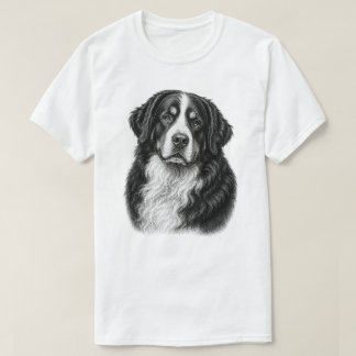 Vintage Bernese Mountain Dog Gentle Portrait Desig T-Shirt
