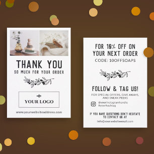 Vintage Berry Branch Logo & Photos Order Thank You