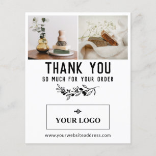 Vintage Berry Branch Logo & Photos Order Thank You Flyer