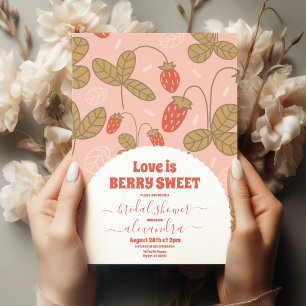 Vintage Berry Sweet Bridal Shower Invitation