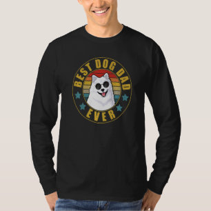 Vintage Best American Eskimo Dog Dad Ever Puppy Fa T-Shirt