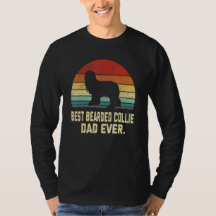 Vintage Best Bearded Collie Dad Ever Dog T-Shirt