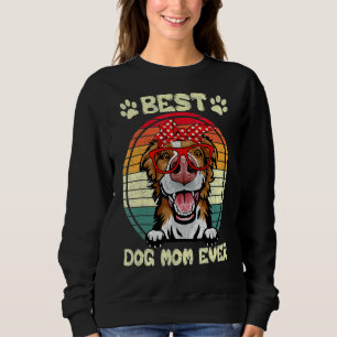 Vintage Best Border Collie Mum Ever Dog Mama Moth Sweatshirt