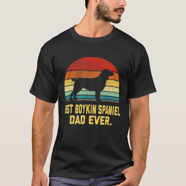 Vintage Best Boykin Spaniel Dad Ever T-Shirt (Front)