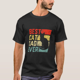 Vintage Best Cat Dad Ever Cat Daddy Father Day T-Shirt