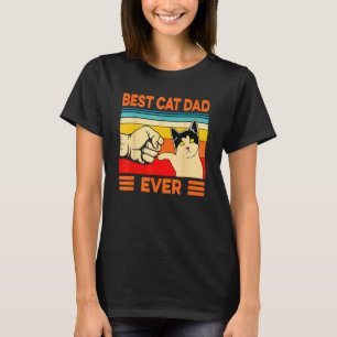Vintage Best Cat Dad Ever Cat Daddy Father Day T-Shirt