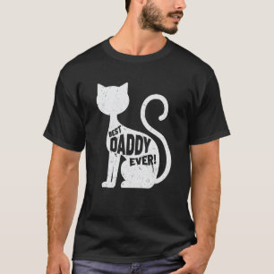 Vintage Best Cat Dad Ever Cat Daddy Fathers Da T-Shirt