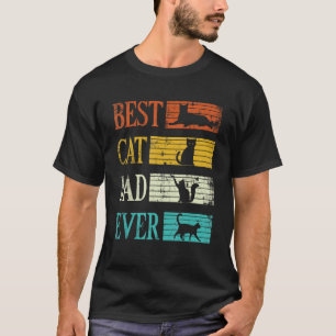 Vintage Best Cat Dad Ever  Cat Daddy Funny Fathers T-Shirt
