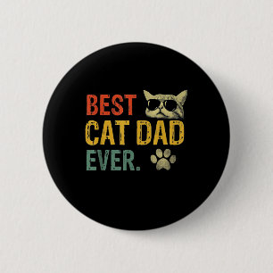 Vintage Best Cat Dad Ever Cat Daddy Gift  6 Cm Round Badge