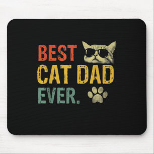 Vintage Best Cat Dad Ever Cat Daddy Gift Mouse Pad