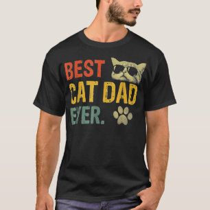 Vintage Best Cat Dad Ever Cat Daddy Gift T-Shirt