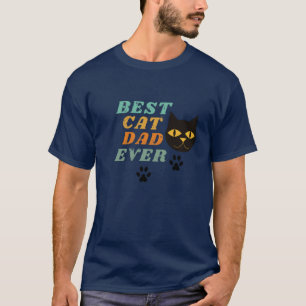 Vintage Best Cat Dad Ever Father's Day Gifts Men T-Shirt
