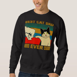 Vintage Best Cat Dad Ever Fist Bump Father's Day Sweatshirt