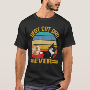 Vintage Best Cat Dad Ever Funny Saying Cats Dad T-Shirt