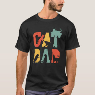 Vintage Best Cat Dad Pet Cat Happy Father's Day T-Shirt