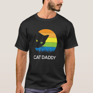 Vintage Best Cat Daddy Ever Cute Funny Cat Dad Gif T-Shirt