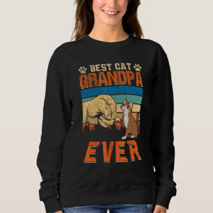 Vintage Best Cat Grandpa Ever Fist Bump Fathers Da Sweatshirt