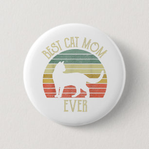 Vintage Best Cat Mum Ever Cat lovers mothers day 6 Cm Round Badge
