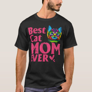 Vintage Best Cat mum Ever cut coloured Cat mummy T-Shirt