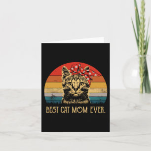 Vintage Best Cat Mum Ever Fun Mother's Day Cat Mum Card