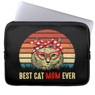 Vintage Best Cat Mum Ever Happy Mother s Day Gift Laptop Sleeve