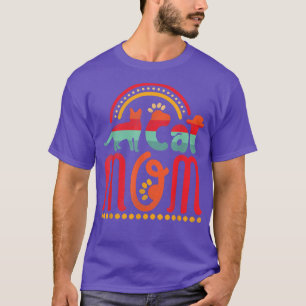 Vintage Best Cat Mum Ever rainbow Cat Mother's day T-Shirt