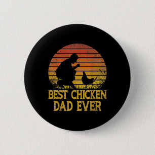 Vintage Best Chicken Dad Ever Chicken Daddy 6 Cm Round Badge