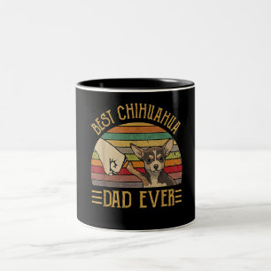 Vintage Best Chihuahua Dad Ever Sunset Two-Tone Coffee Mug