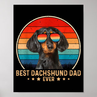 Vintage Best Dachshund Dad Ever Father's Day Mens Poster