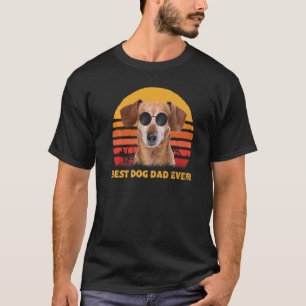 Vintage Best Dachshund Dog Dad Ever Puppy Fathers T-Shirt