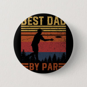 Vintage Best Dad By Par Disc Golf Dad Fathers Day 6 Cm Round Badge