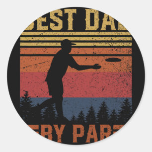Vintage Best Dad By Par Disc Golf Dad Fathers Day Classic Round Sticker