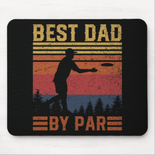 Vintage Best Dad By Par Disc Golf Dad Fathers Day Mouse Pad