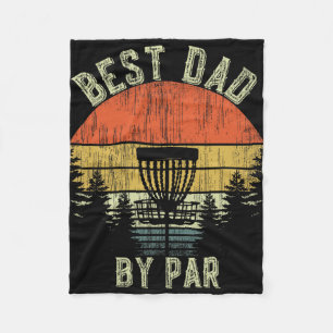Vintage Best Dad By Par Disc Golf Gift For Fathers Fleece Blanket