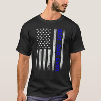 Vintage Best Dad Ever American Flag Distressed Fat T-Shirt