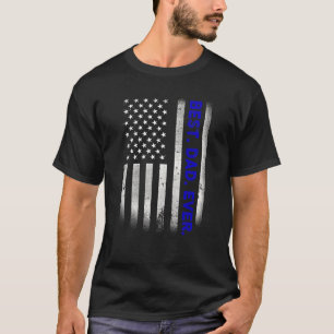 Vintage Best Dad Ever American Flag Distressed Fat T-Shirt