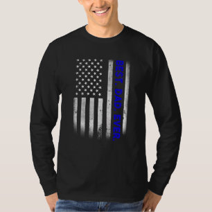 Vintage Best Dad Ever American Flag Distressed Fat T-Shirt